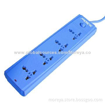 Extension Socket of Universal Standard for AU, EU, UK, US Usage, 4 Socket/Surge & Overload Protector